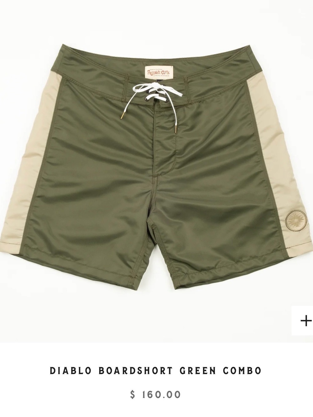 Men's Green Combo Board Shorts with Tan Panels